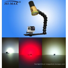 Hi-max V11 luz de vídeo de mergulho 2400lm u2led iluminação branca e vermelha mergulho submarino